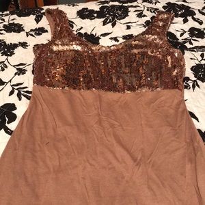 FOREVER21 Brown sequence stretchy dress